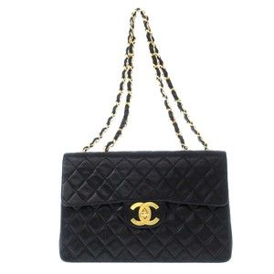 Chanel Big Matelasse Shoulder Bag Lambskin Black